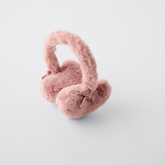Zara Other - Zara NWT faux fur heart ear muffs with bows